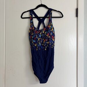 Vibrant Navy Women's Modest One Piece Swimsuit